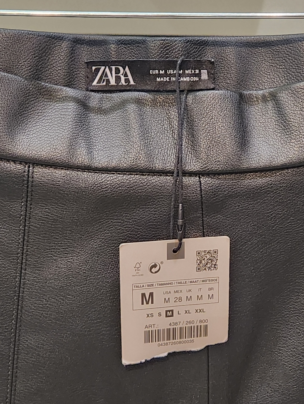 Zara Black Faux-Leather Pants NWT - Picture 4 of 10
